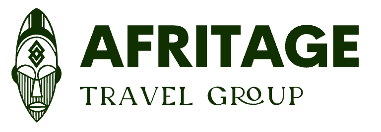 Afritage Travel Group green logo featuring a modern and elegant design symbolizing sustainable and cultural travel across Africa