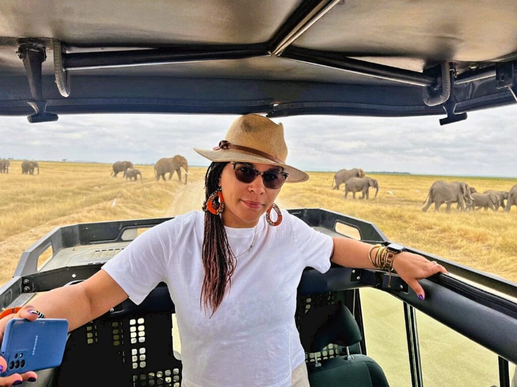 Elizabeth in Amboseli Kenya